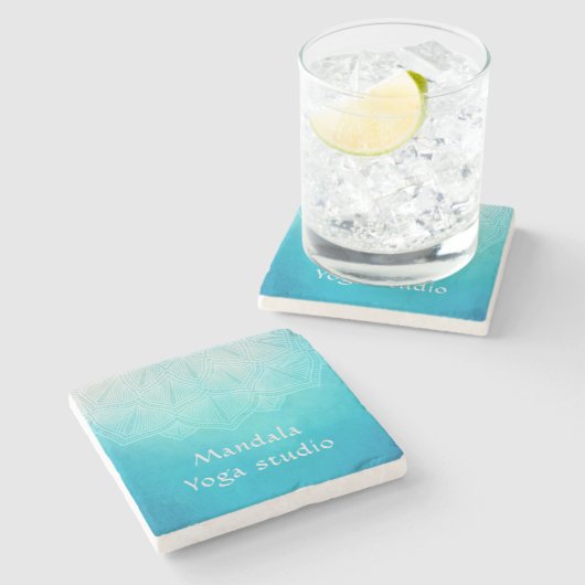 Mandala monogramm steinuntersetzer (Seitenansicht)