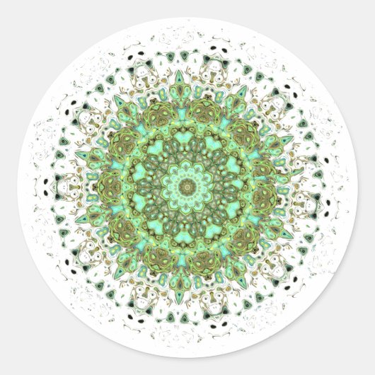 Mandala-Monster Runder Aufkleber (Vorderseite)