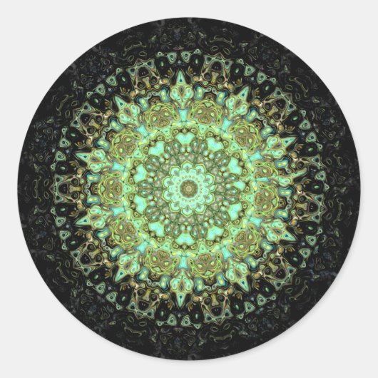 Mandala-Monster Runder Aufkleber (Vorderseite)