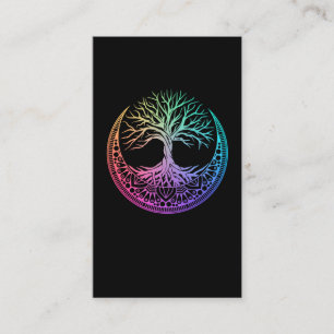 Mandala Moon Reiki Master Yoga Meditation Tree Visitenkarte