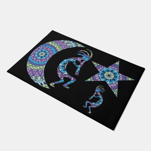 Mandala Moon Star Kokopelli Doormat Fußmatte (Schrägansicht)