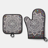 Mandala Mosaic 2025 Ofenhandschuh & Topflappen-Set (Vorderseite)