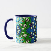 Mandala Mosaic Geometric Green Blue Retro Hippie Tasse (Links)