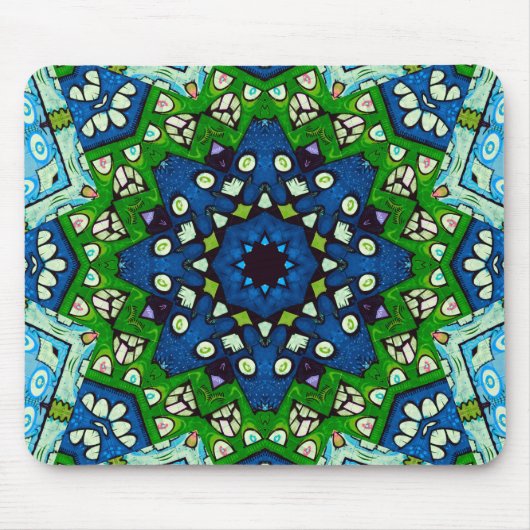 Mandala Mosaic Rosette Boho Retro Hippie Mousepad (Vorne)