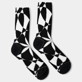 Mandala-Mosaik-Retro-Blume in Schwarzweiß Socken (Rechts)