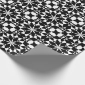 Mandala-Mosaikmuster aus Schwarzweiß-Blume Geschenkpapier (Ecke)