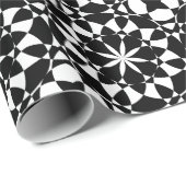 Mandala-Mosaikmuster aus Schwarzweiß-Blume Geschenkpapier (Rolleneckpunkt)