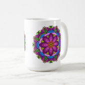 Mandala Mug: Lotus Bloom Mandala Kaffeetasse (VorderseiteRechts)
