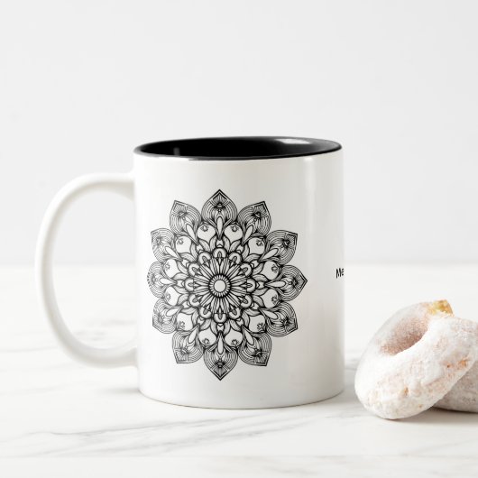 Mandala Mug – Marry & Bright Inspirational Gift Zweifarbige Tasse (Mit Donut)