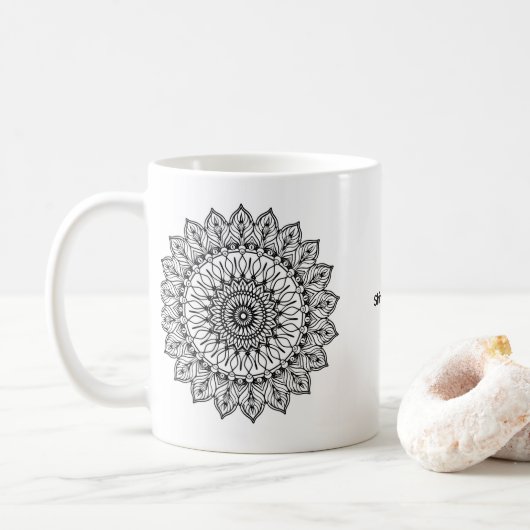 Mandala Mug – Shine & Sparkle Inspirational Gift Kaffeetasse (Mit Donut)