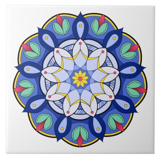 Mandala Muster 01 Fliese (Vorderseite)