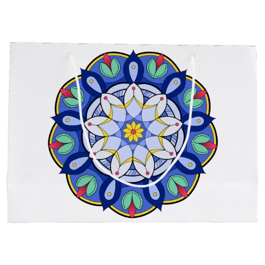 Mandala Muster 01 Große Geschenktüte (Rückseite)