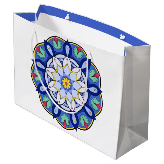 Mandala Muster 01 Große Geschenktüte (Rückseite Schrägansicht)