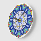 Mandala Muster 01 Große Wanduhr (Winkel)