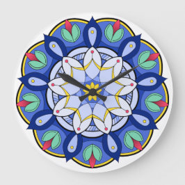 Mandala Muster 01 Große Wanduhr