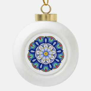 Mandala Muster 01 Keramik Kugel-Ornament