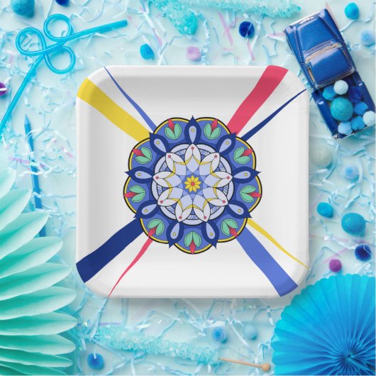 Mandala Muster 01 Papierplatte Pappteller (Party)