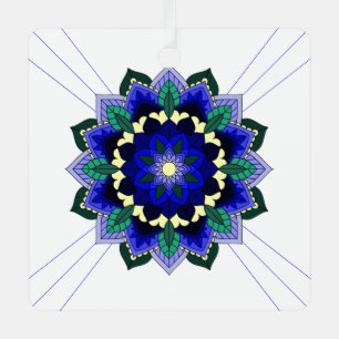 Mandala Muster 02 im dunkelblauen Baum Decorat Ornament Aus Metall