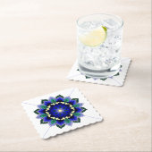 Mandala Muster 02 im dunkelblauen Paper Untersetze Untersetzer (Vor Ort)