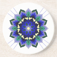 Mandala Muster 02 im dunkelblauen Untersetzer