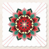 Mandala Muster 02 im roten Untersetzer (Vorderseite)