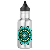 Mandala Muster 02 in aqua Edelstahlflasche (Rechts)