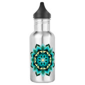 Mandala Muster 02 in aqua Edelstahlflasche (Links)