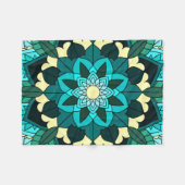 Mandala Muster 02 in aqua Fleecedecke (Vorderseite (Horizontal))