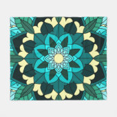 Mandala Muster 02 in aqua Fleecedecke (Vorderseite (Horizontal))