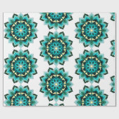 Mandala Muster 02 in aqua Geschenkpapier (Flach)