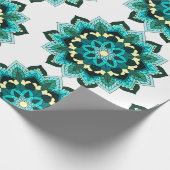 Mandala Muster 02 in aqua Geschenkpapier (Ecke)