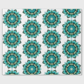 Mandala Muster 02 in aqua Geschenkpapier (Flach)