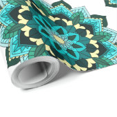 Mandala Muster 02 in aqua Geschenkpapier (Rolleneckpunkt)