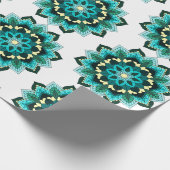 Mandala Muster 02 in aqua Geschenkpapier (Ecke)