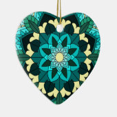 Mandala Muster 02 in aqua Keramik Ornament (Rechts)