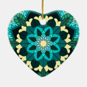 Mandala Muster 02 in aqua Keramik Ornament (Hinten)