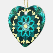 Mandala Muster 02 in aqua Keramik Ornament (Links)