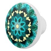 Mandala Muster 02 in aqua Keramikknauf (Rechts)