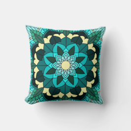 Mandala Muster 02 in aqua Kissen