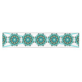 Mandala Muster 02 in aqua Medium Table Runner Mittelgroßer Tischläufer (Horizontal)