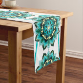 Mandala Muster 02 in aqua Medium Table Runner Mittelgroßer Tischläufer (Beispiel)