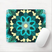 Mandala Muster 02 in aqua Mouse Pad Mousepad (Mit Mouse)