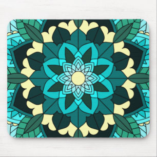 Mandala Muster 02 in aqua Mouse Pad Mousepad