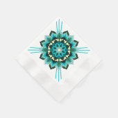 Mandala Muster 02 in aqua Napkin Serviette (Ecke)