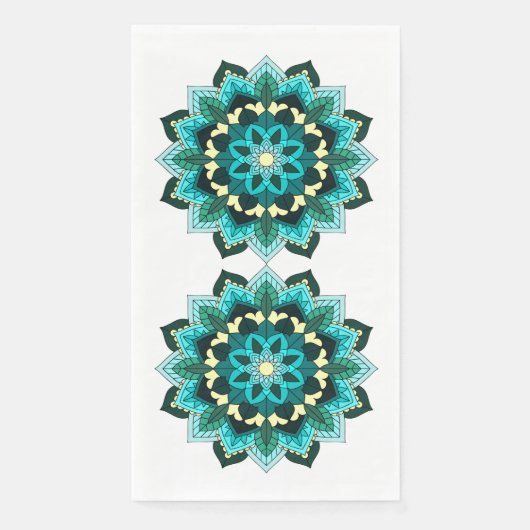 Mandala Muster 02 in aqua Napkin Serviette (Vorderseite)
