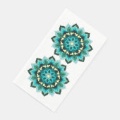 Mandala Muster 02 in aqua Napkin Serviette (Ecke)
