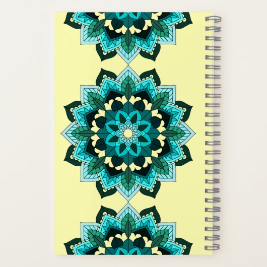 Mandala Muster 02 in aqua Notebook Notizblock (Rückseite)