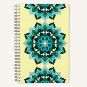 Mandala Muster 02 in aqua Notebook Notizblock (Vorderseite)