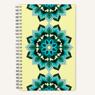 Mandala Muster 02 in aqua Notebook Notizblock