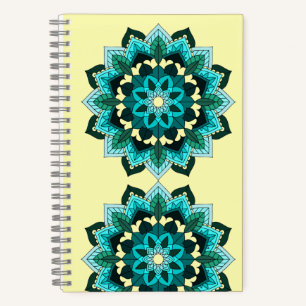 Mandala Muster 02 in aqua Notizblock